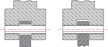 Figure 1: Free fit hinge (left) and friction fit hinge(right)